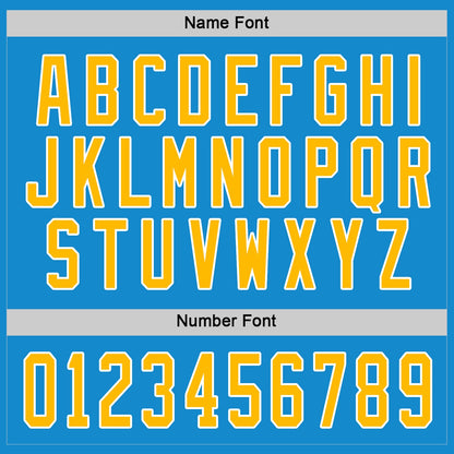 Custom Blue Gold-White Hockey Jersey - Sky-Custom
