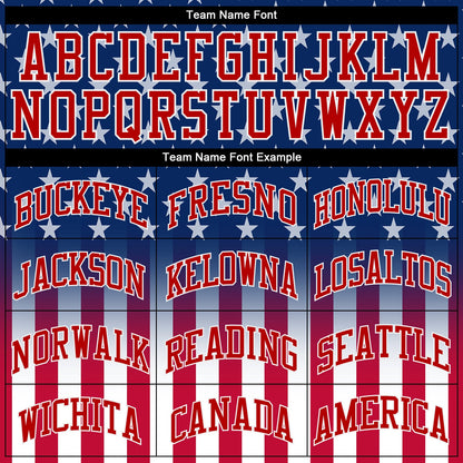 Custom Blue Red-White 3D American Flag Fashion Authentic Baseball Jersey - Sky-Custom
