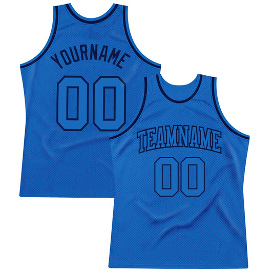 Custom Blue Blue-Navy Authentic Throwback Basketball Jersey - Sky-Custom