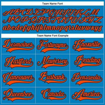Custom Blue Orange-Black Hockey Lace Neck Jersey - Sky-Custom
