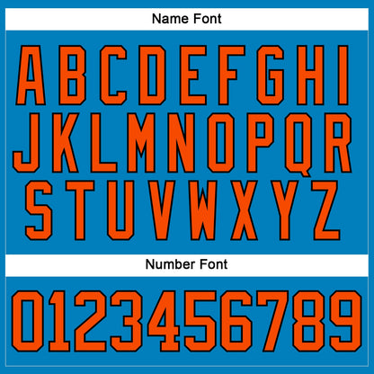 Custom Blue Orange-Black Hockey Lace Neck Jersey - Sky-Custom