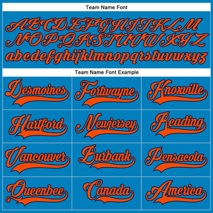 Custom Blue Orange-Navy Hockey Lace Neck Jersey - Sky-Custom