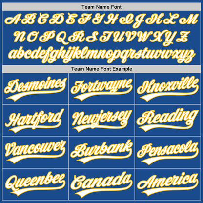 Custom Blue White-Gold Authentic Throwback Baseball Jersey - Sky-Custom