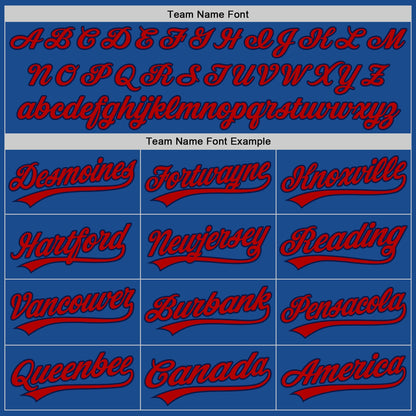 Custom Blue Red-Navy Authentic Throwback Baseball Jersey - Sky-Custom