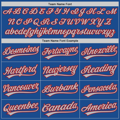Custom Blue Red-Gray Authentic Throwback Baseball Jersey - Sky-Custom