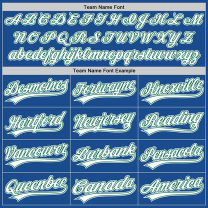 Custom Blue White-Kelly Green Authentic Throwback Baseball Jersey - Sky-Custom