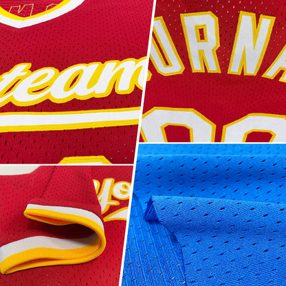 Custom Blue White-Old Gold Authentic Throwback Baseball Jersey - Sky-Custom