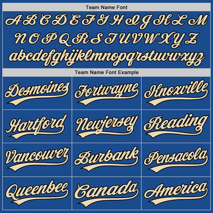 Custom Blue Black-Cream Authentic Throwback Baseball Jersey - Sky-Custom