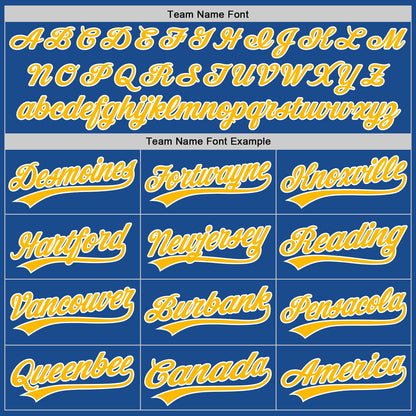 Custom Blue Gold-White Authentic Throwback Baseball Jersey - Sky-Custom