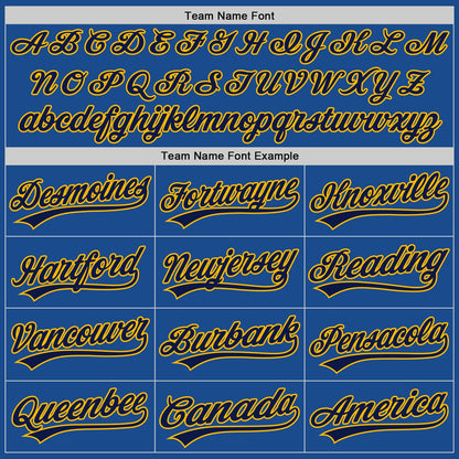 Custom Blue Navy-Gold Authentic Throwback Baseball Jersey - Sky-Custom