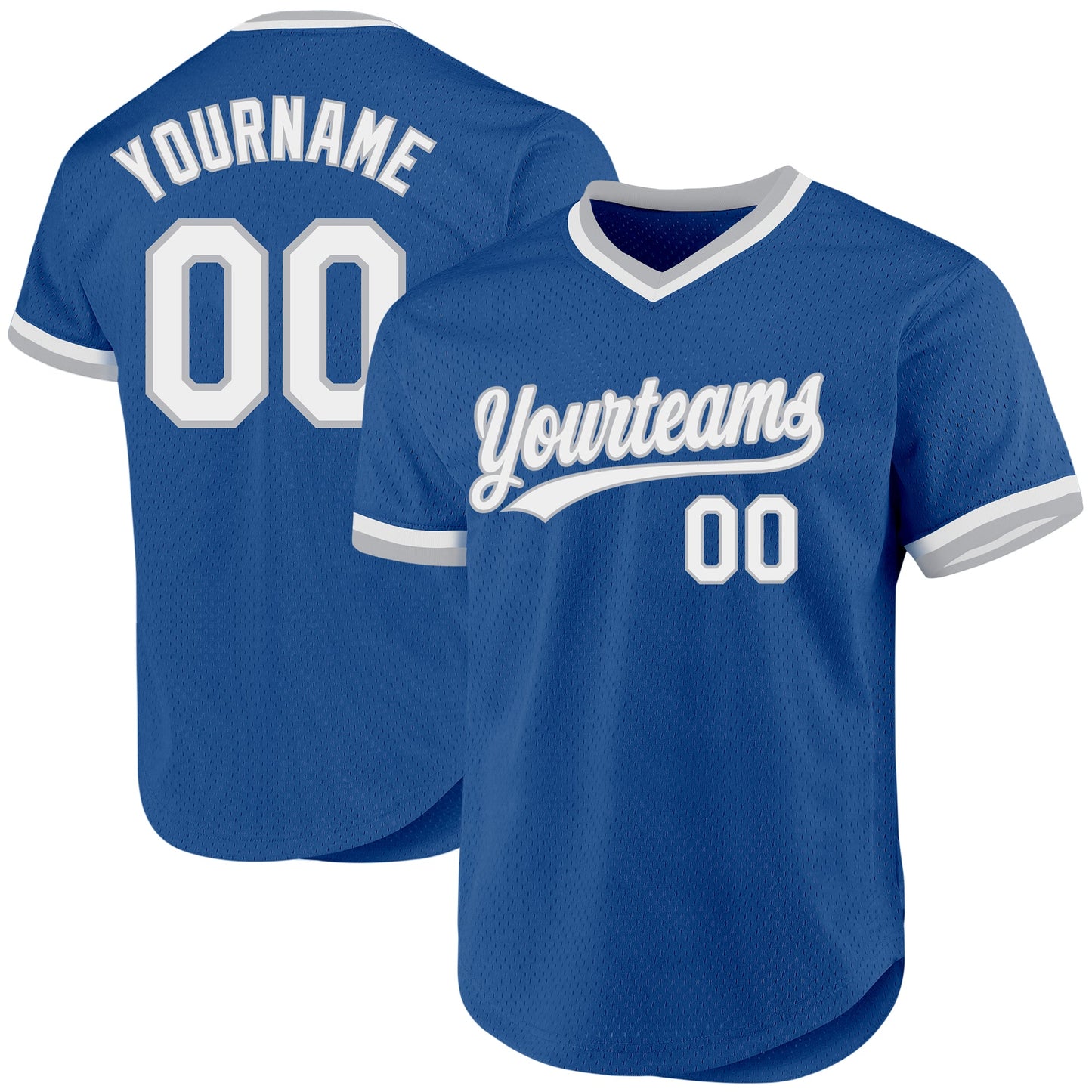 Custom Blue White-Gray Authentic Throwback Baseball Jersey - Sky-Custom