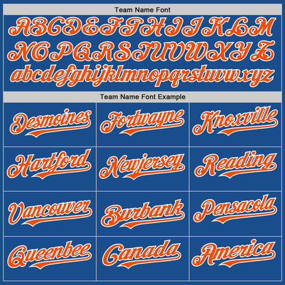 Custom Blue Orange-White Mesh Authentic Throwback Baseball Jersey - Sky-Custom