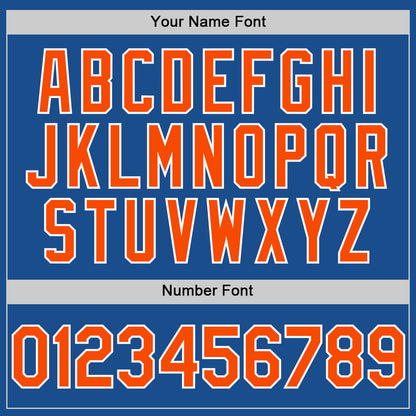 Custom Blue Orange-White Mesh Authentic Throwback Baseball Jersey - Sky-Custom