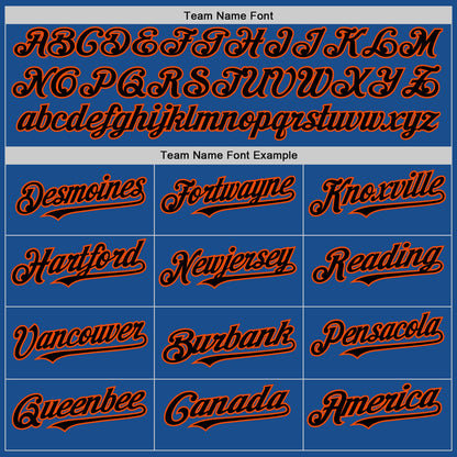 Custom Blue Black-Orange Mesh Authentic Throwback Baseball Jersey - Sky-Custom