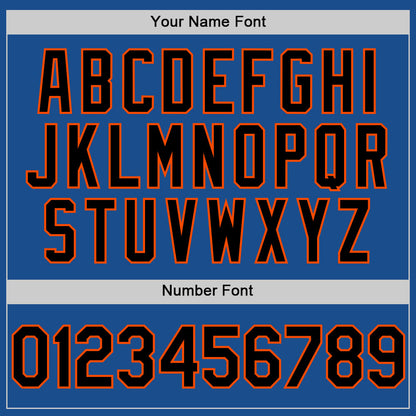 Custom Blue Black-Orange Mesh Authentic Throwback Baseball Jersey - Sky-Custom