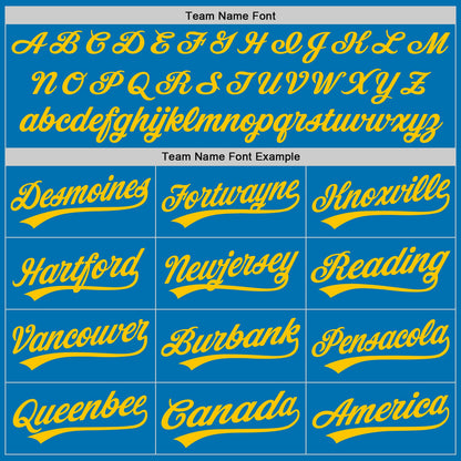 Custom Blue Yellow Authentic Baseball Jersey - Sky-Custom