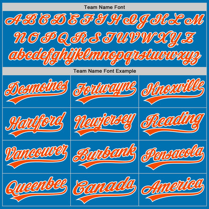 Custom Blue Orange-White Authentic Baseball Jersey - Sky-Custom