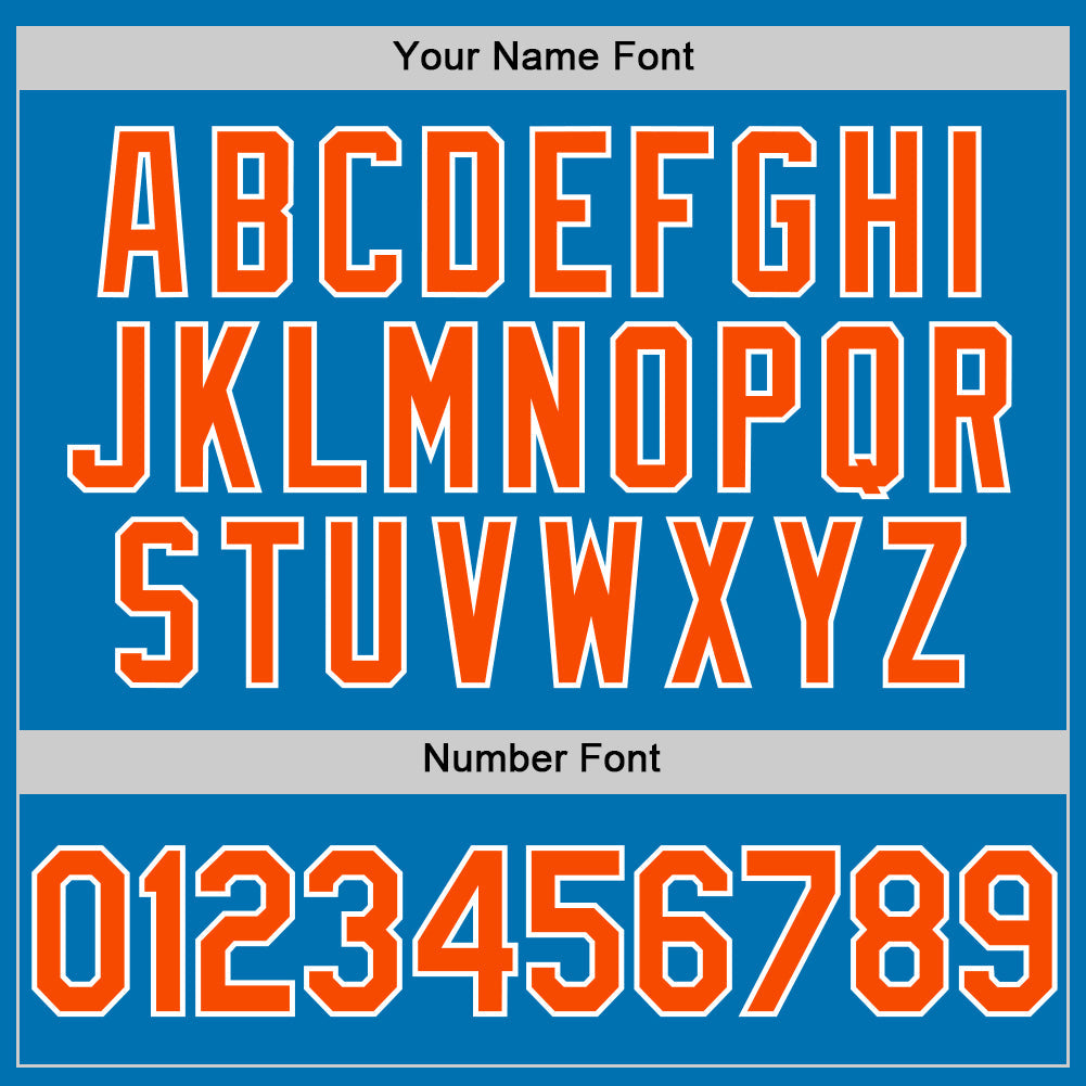 Custom Blue Orange-White Authentic Baseball Jersey - Sky-Custom