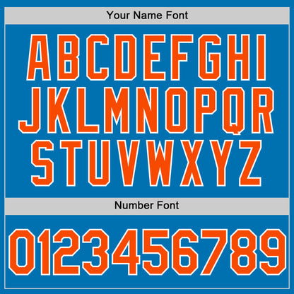 Custom Blue Orange-White Authentic Baseball Jersey - Sky-Custom