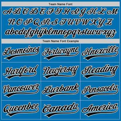 Custom Blue Black-White Authentic Baseball Jersey - Sky-Custom