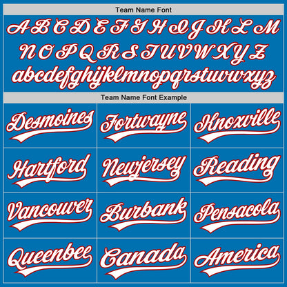 Custom Blue White-Red Authentic Baseball Jersey - Sky-Custom
