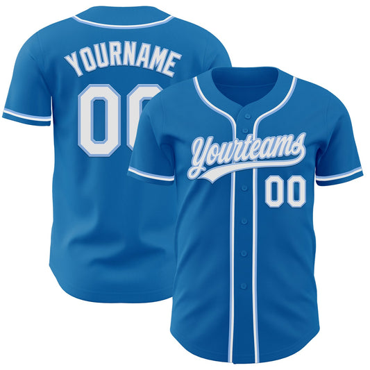 Custom Blue White-Light Blue Authentic Baseball Jersey - Sky-Custom