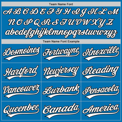Custom Blue White-Black Authentic Baseball Jersey - Sky-Custom
