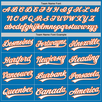 Custom Blue White-Orange Authentic Baseball Jersey - Sky-Custom