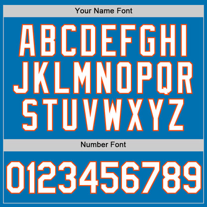 Custom Blue White-Orange Authentic Baseball Jersey - Sky-Custom