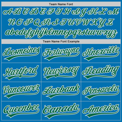 Custom Blue Kelly Green-White Authentic Baseball Jersey - Sky-Custom