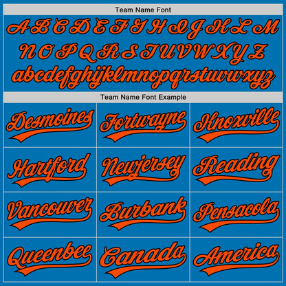Custom Blue Black-Orange Authentic Baseball Jersey - Sky-Custom
