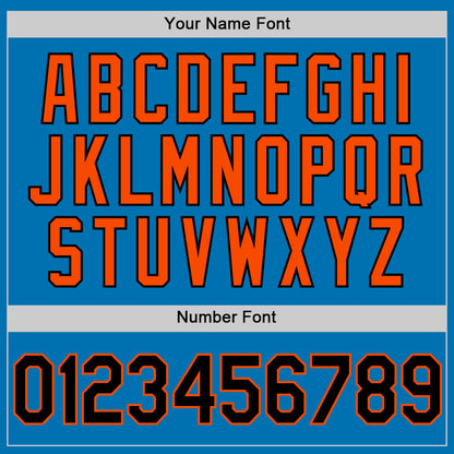 Custom Blue Black-Orange Authentic Baseball Jersey - Sky-Custom