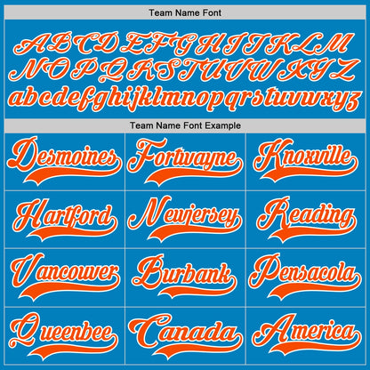Custom Blue Orange-White Hockey Lace Neck Jersey - Sky-Custom