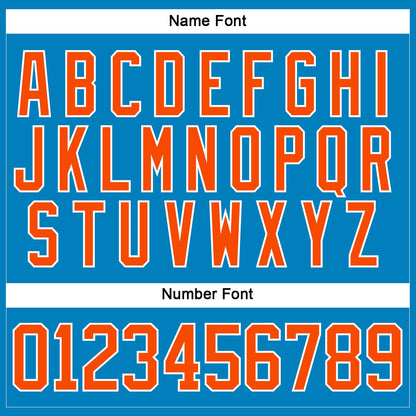 Custom Blue Orange-White Hockey Lace Neck Jersey - Sky-Custom