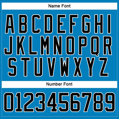 Custom Blue Black-White Hockey Lace Neck Jersey - Sky-Custom