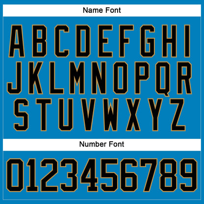 Custom Blue Black-Old Gold Hockey Lace Neck Jersey - Sky-Custom