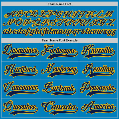 Custom Blue Navy-Gold Hockey Lace Neck Jersey - Sky-Custom