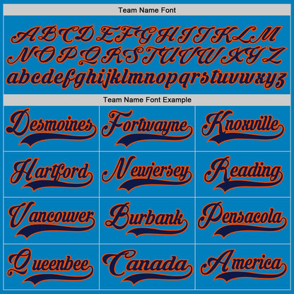 Custom Blue Navy-Orange Hockey Lace Neck Jersey - Sky-Custom