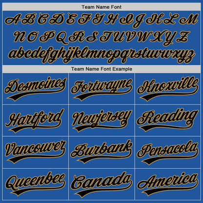 Custom Blue Black-Old Gold Authentic Throwback Baseball Jersey - Sky-Custom