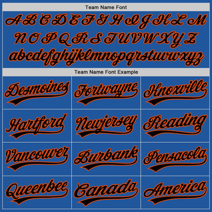 Custom Blue Black-Orange Authentic Throwback Baseball Jersey - Sky-Custom