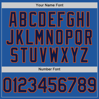 Custom Blue Navy-Orange Authentic Throwback Baseball Jersey - Sky-Custom