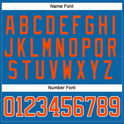 Custom Blue Orange-White Hockey Jersey - Sky-Custom