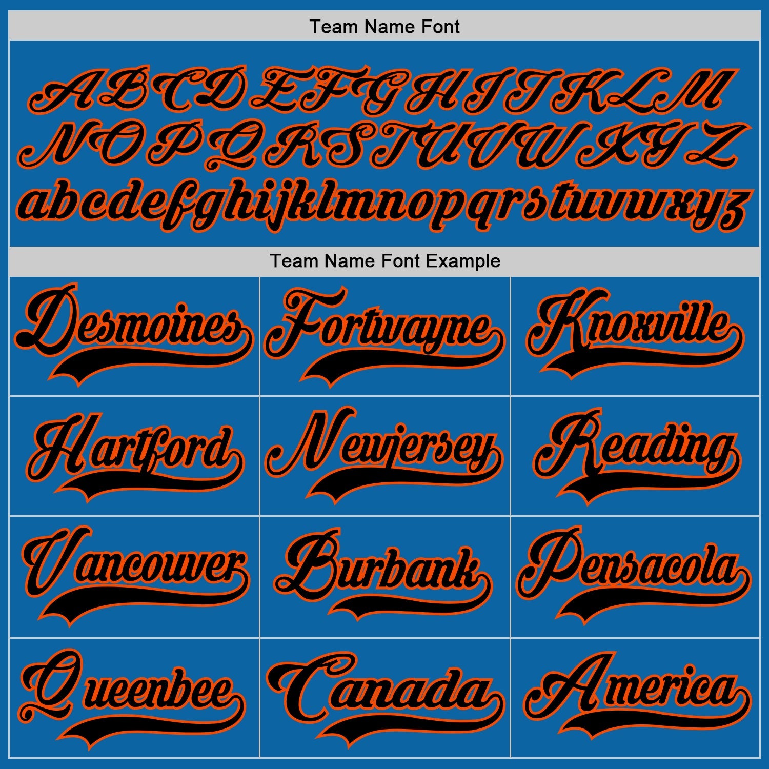 Custom Blue Black-Orange Hockey Jersey - Sky-Custom