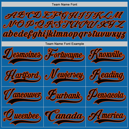 Custom Blue Black-Orange Hockey Jersey - Sky-Custom