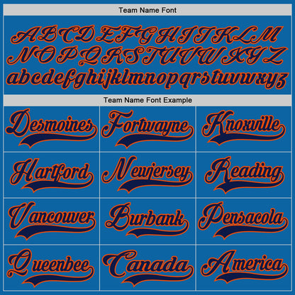 Custom Blue Navy-Orange Hockey Jersey - Sky-Custom