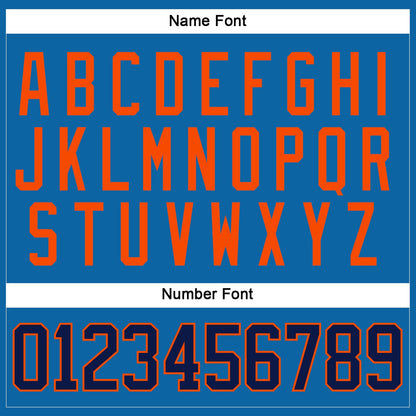 Custom Blue Navy-Orange Hockey Jersey - Sky-Custom