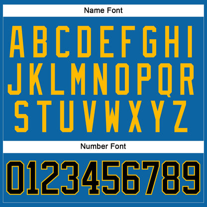 Custom Blue Black-Gold Hockey Jersey - Sky-Custom