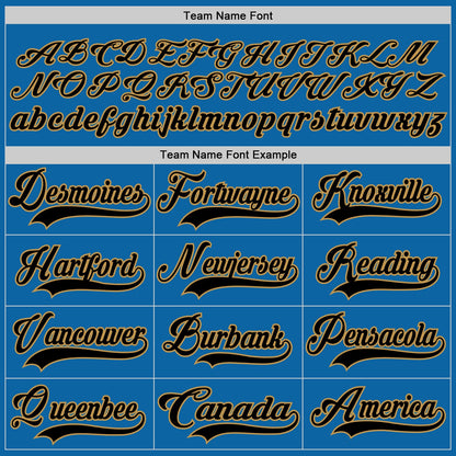 Custom Blue Black-Old Gold Hockey Jersey - Sky-Custom