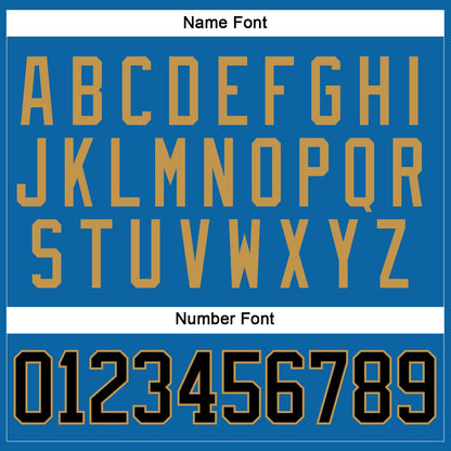 Custom Blue Black-Old Gold Hockey Jersey - Sky-Custom