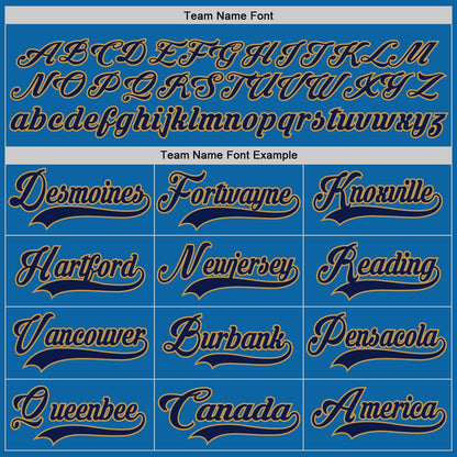 Custom Blue Navy-Old Gold Hockey Jersey - Sky-Custom